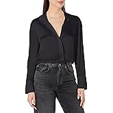 Vince Womens Long Sleeve Stand Collar Blouse