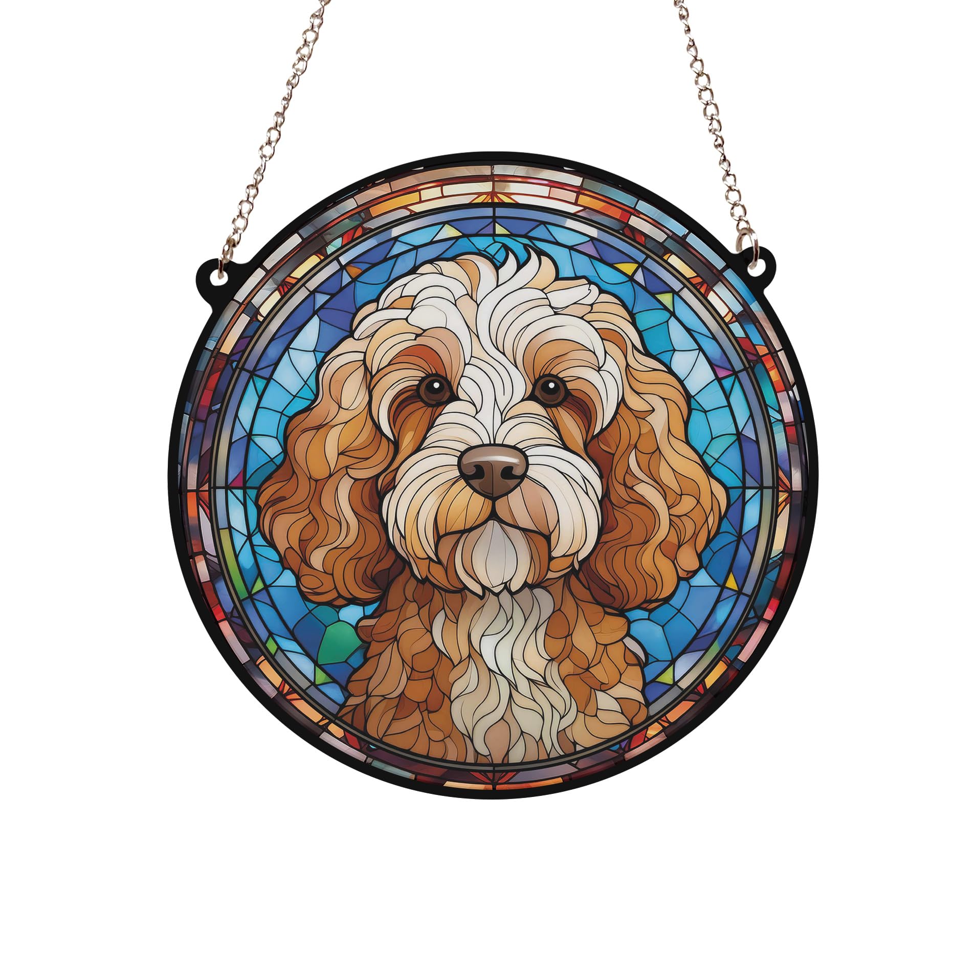 Cockapoo Stained Glass Effect Suncatcher Gift for Dog Lovers - 13cm