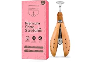 HOUNDSBAY Plastic & Wooden Shoe Stretchers - Adjustable Shoe Widener Expander for Men and Women