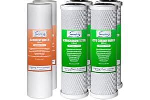 iSpring F6CTO Prefilters for CW31 and Standard Reverse Osmosis RO Water Filter Systems 1-Year Replacement Supply Filter Cartridge Pack Set, No Membrane