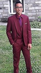 Wangyue Mens Suit 3 Piece Slim Fit Wedding Suits