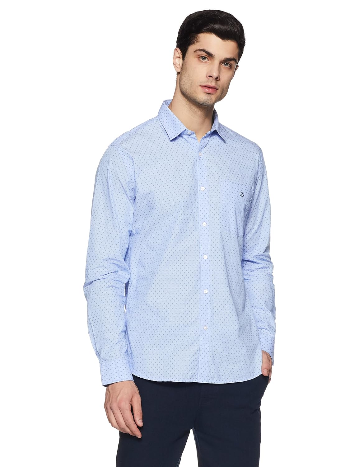 van heusen sport men's printed slim fit cotton casual shirt
