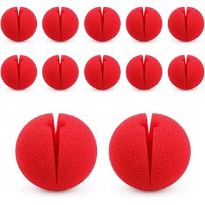 Dplolng 12pcs Clown Nose,Red Nose Clown Noses for Halloween Costume Cosplay | Circus Red Sponge Nose,5cm Large Soft Polyureth