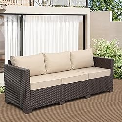 Rattaner Patio Furniture 3-seat Sofa Wicker Outdoor