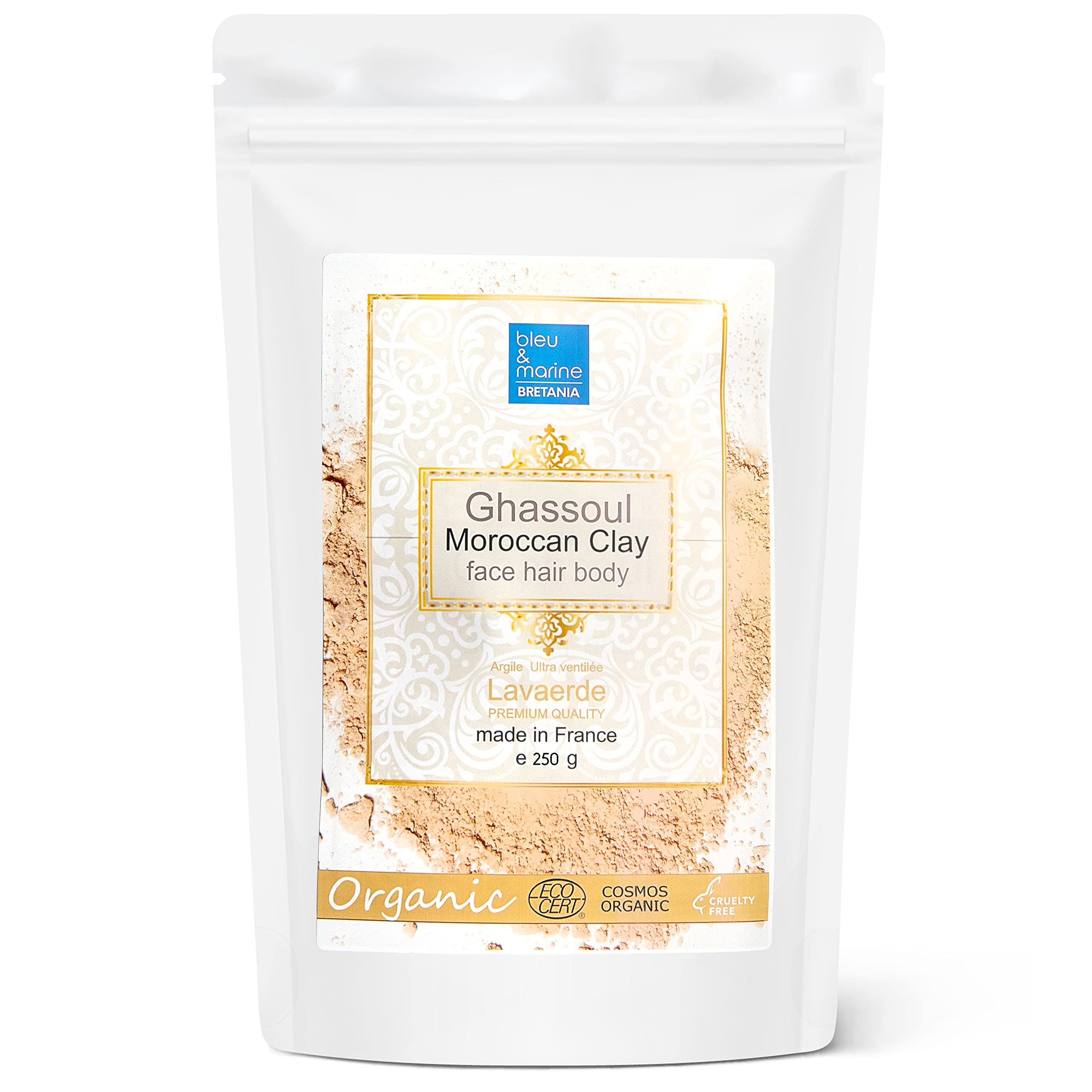 100% Natural Organic Ghassoul Moroccan Skin Care Face Body Hair Care Natural Shampoo Moroccan Rhassoul Clay Mask 250g Hammam Soap 6 Times Better Than bentonite or red Clay