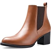 COASIS Women's Chelsea Boots Chunky Block Heel Slip On Ankle Boots with Elastic Sided Fall Booties