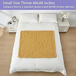 Bigacogo Chunky Knit Throw Blanket for Couch, 40x40