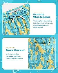 maamgic Boys Swim Trunks with Compression Liner
