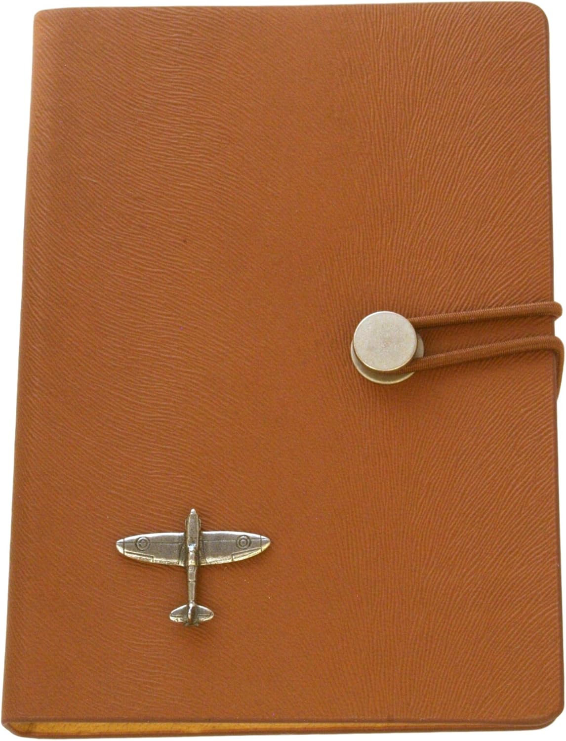 Gamekeepers Cottage gifts Spitfire Plane Notebook A6 Notepad Pocket Sized RAF Present, Brown