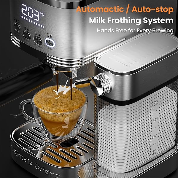 URINTELLS CUISING ESPRESSO MACHINE 20 BAR TEMPERATURE CONTROL LED DISPLAY EXPRESSO MACHINE FOR HOME WITH AUTOMATIC MILK FROTHER FOR CAPPUCCINO LATTE