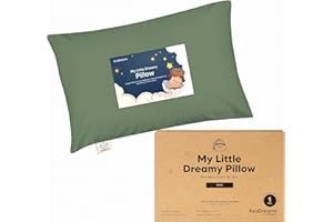 KEABABIES Mini Toddler Pillow with Pillowcase - 9x13 My Little Dreamy Travel Kids Pillow for Sleeping, Toddler Bed, Small, Tiny, Organic Cotton Pillowcase, Soft & Breathable, Kids 2-4 Years Old (Jungle Green)