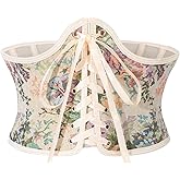 XquiziFit Renaissance Corset Belt for Women Wide Waist Belt Lace-up Floral Corset Underbust Corset