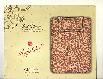 MAFATLAL Cotton 2 Single Bedsheets with 2 Pillow Covers Dark Color (Multicolor)