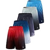5 Pack Boys Athletic Shorts Mesh Basketball Youth Apparel Kids Sports Active Gear with Pockets