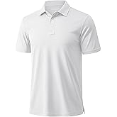 MAGCOMSEN Men's Polo Shirts 3 Buttons Casual Work T Shirts Quick Dry Short Sleeve Golf Shirt Pique Jersey Outdoor Performance