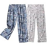 PNAEONG Women's Capri Pajama Pants Lounge Causal Bottoms Fun Print Sleep Pants