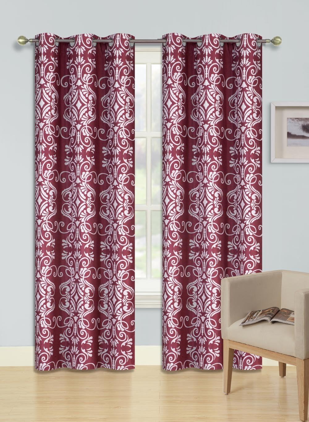 Best kitchen curtains burgundy linen stripe