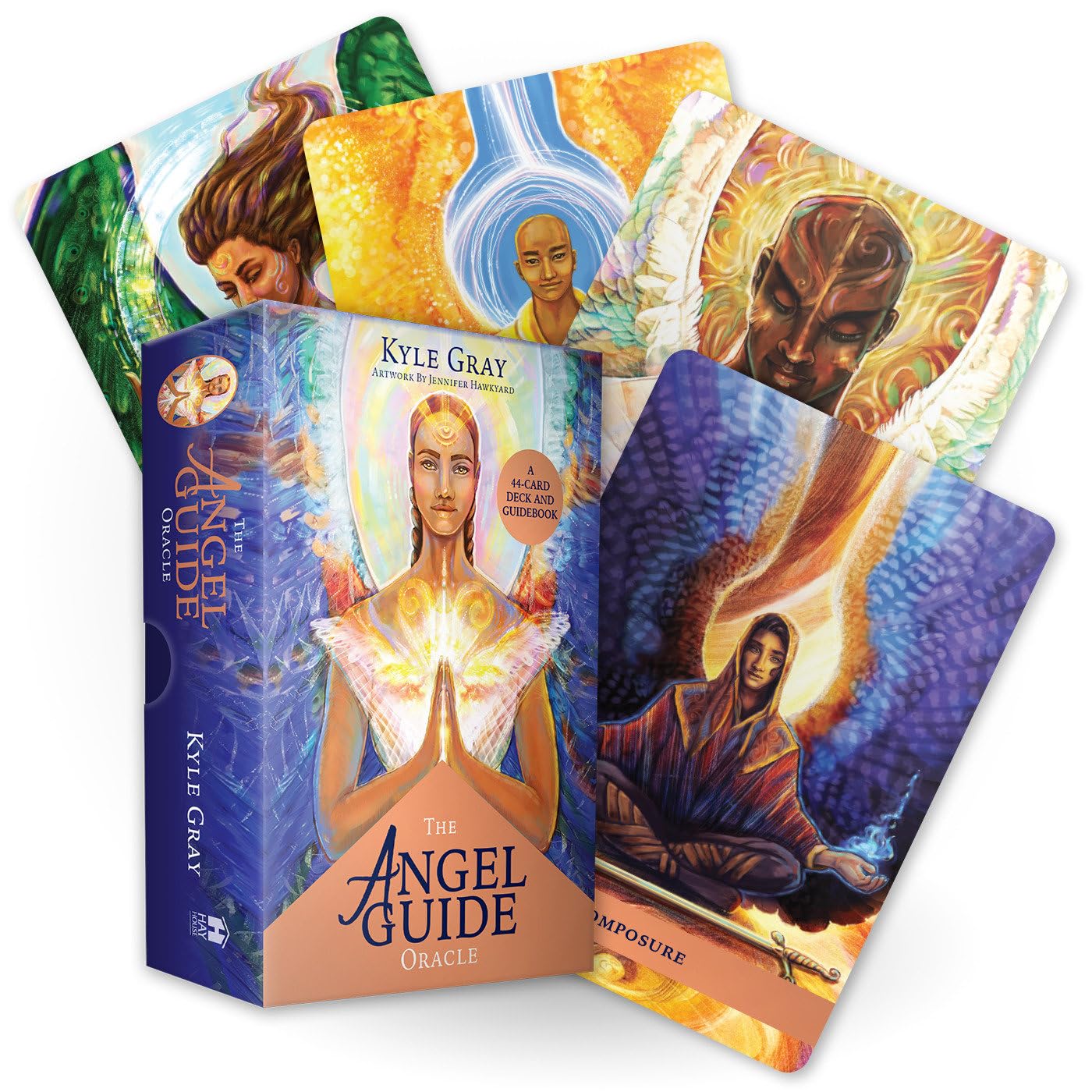 Stunning Multicolor Angel Guide Oracle Cards - 13.7cm x 10 cm (44 Card Deck) - High-Quality Paper - Ideal for Divine Insight & Inner Guidance - ... Activity: A 44-Card Deck and Guidebook