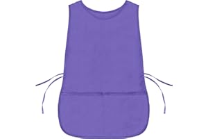 DALIX Cobbler Apron 2 Pockets Smock Regular 28.5" x 18.5" Poly Cotton Black White