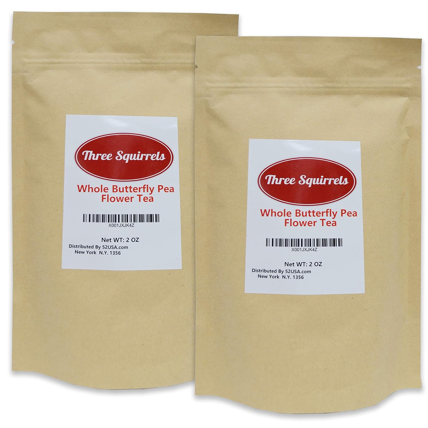Three Squirrels 100 Natural Dried Pure Whole Butterfly Pea Flower Tea Perfect Blue Purple Coloring For Food And Beverage 2 Ozpack Of 2