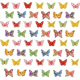 Desiglo 50Pcs Mixed Butterfly Resin Charms, Cute 3D Mini Butterfly Cabochons for DIY Crafts, Phone Case, Hair Clips, Scrapboo