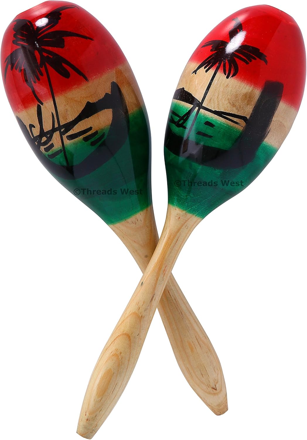 Mexican Fiesta Wooden Maracas Rattles 