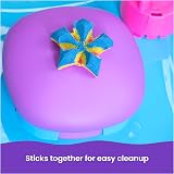 Kinetic Sand SquishMotion Playset 453g Pink Yellow Blue Sand Stamper Tools Case view 7