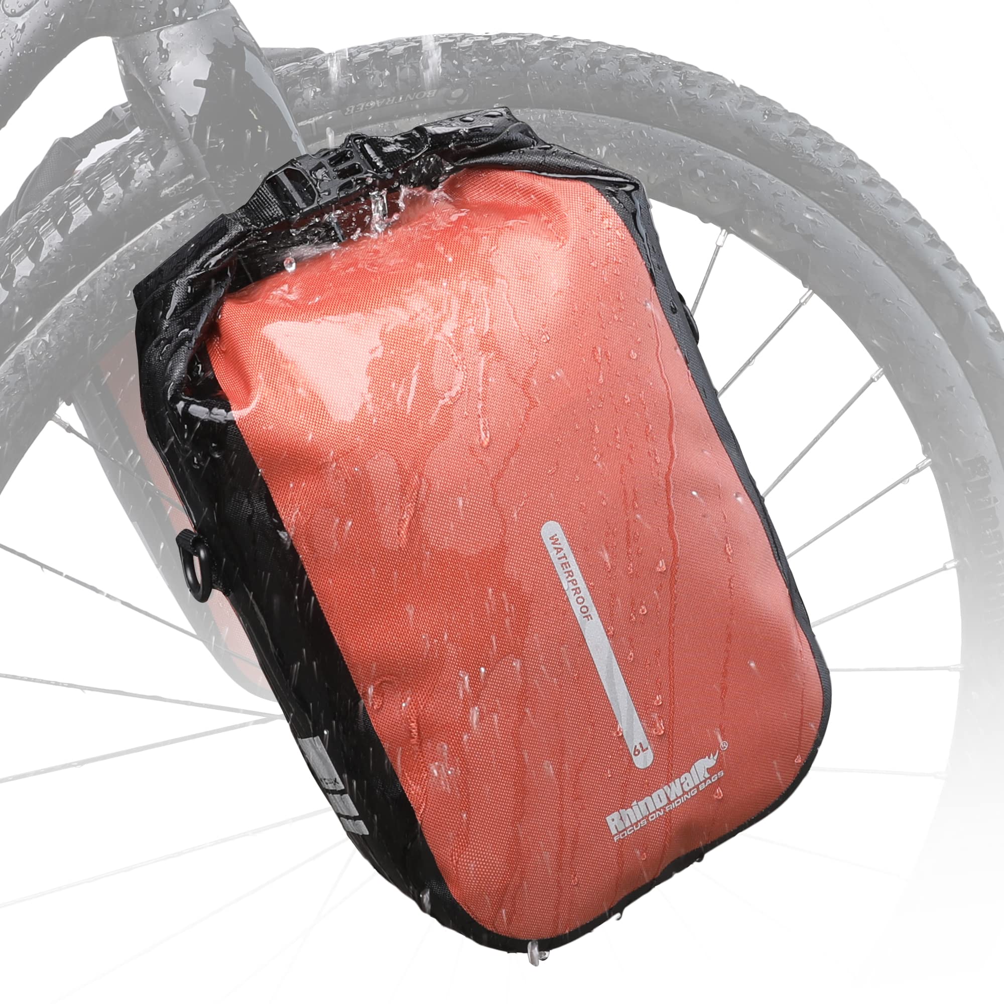 Rhinowalk Bike Front Fork Bag Waterproof 4-6L Bicycle Quick Release Dry Bag for Bikepacking Cycling Touring