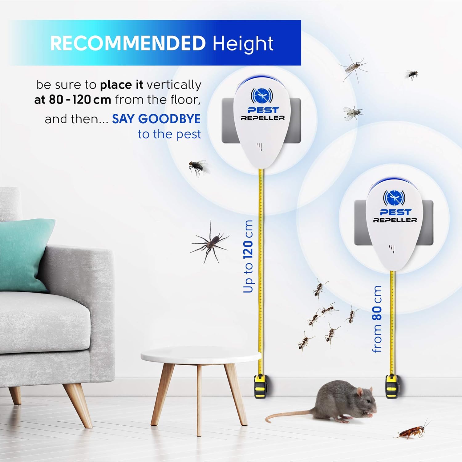 Ultrasonic Pest Repeller 6 Pack, Pest Repellent Electronic Plug in Indoor [2020 Upgraded] Pest Control, for Mice, Spiders, Roach, Mosquito, Flies, Bed Bugs, Safe for Humans and Pets: Health & Personal Care