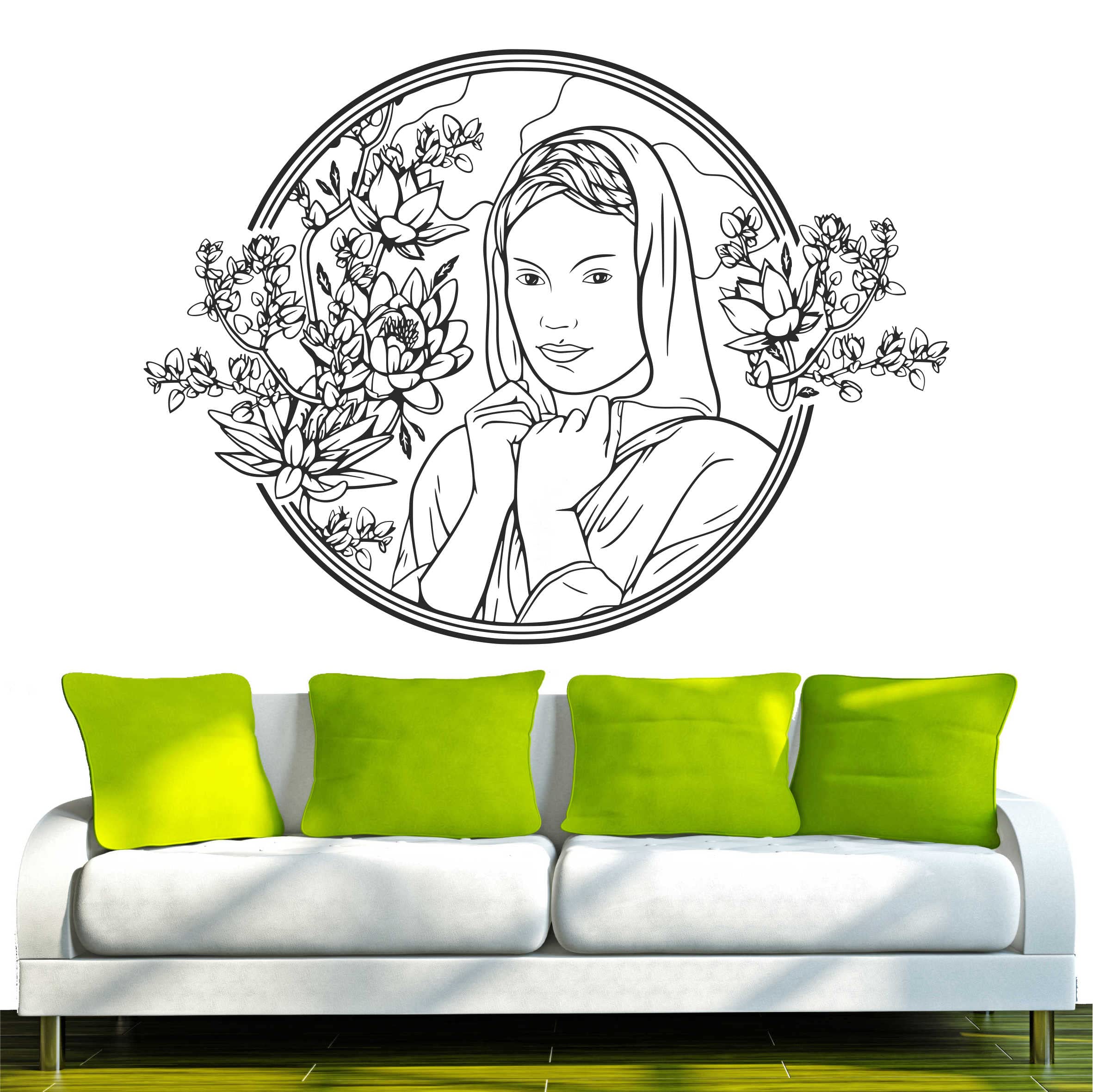 INDIGOS Wall Sticker, Vinyl, Black, 120 x 88 x 1 cm