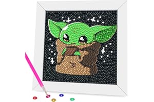 Miairivy Diamond Painting for Kids, 5D Animal Diamond Art Mini Small Kit(with Wooden Frame), DIY Cute Cartoon Big Gem Painting Set, Paint by Diamonds Crafts for Girls Boys Ages 4-12