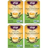 Yogi Tea Green Tea Super Antioxidant - 16 Bags per Pack (4 Packs) - Organic Antioxidant Support - Includes Licorice Root, Jasmine & More