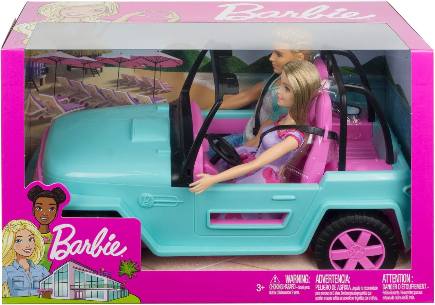 barbie and ken dolls with vehicle
