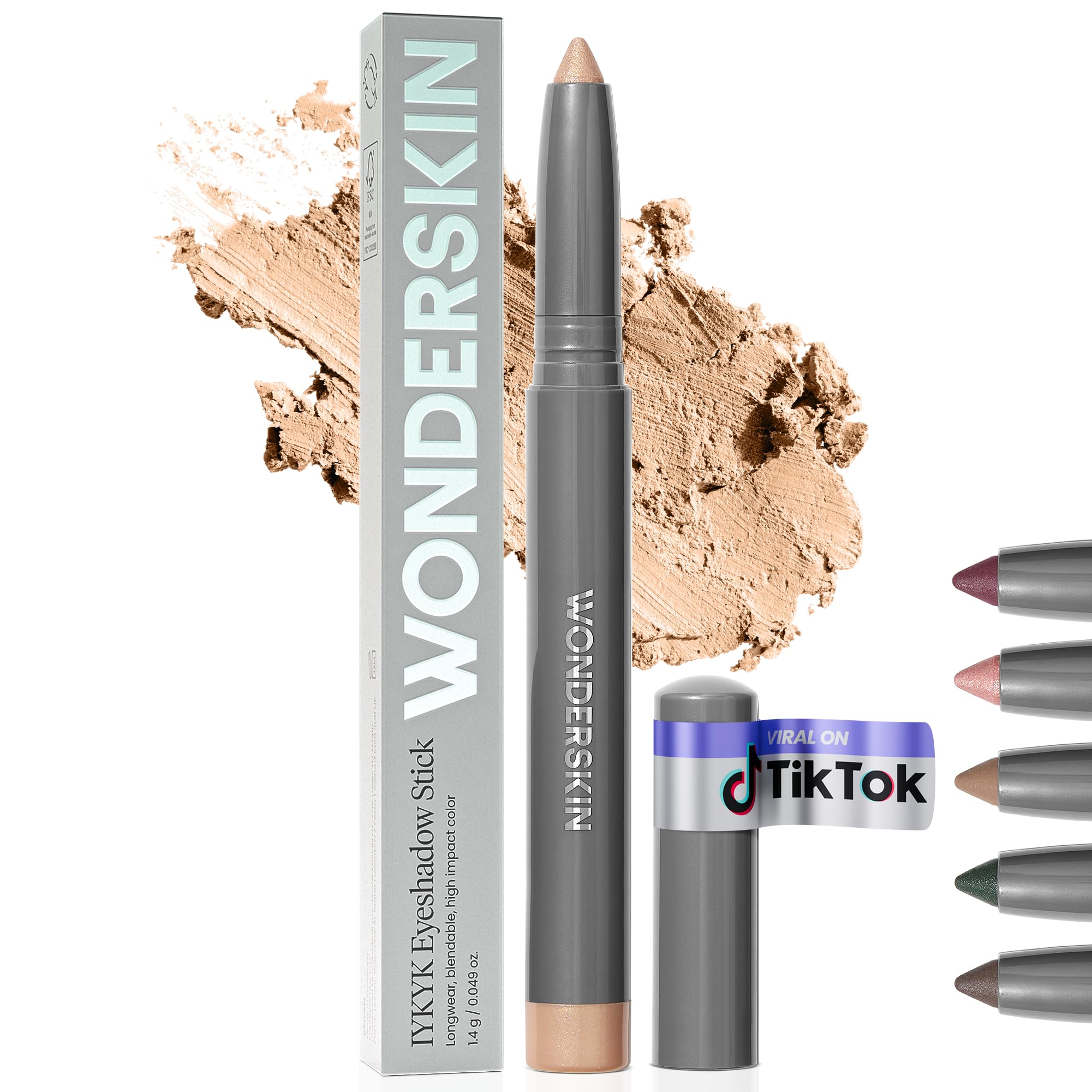 Wonderskin Eyeshadow Stick - IYKYK Longwear Eye Shadow Sticks, Budge-Proof & Waterproof Shimmer Eyeshadow Stick with Built-in Sharpener (Champagne)