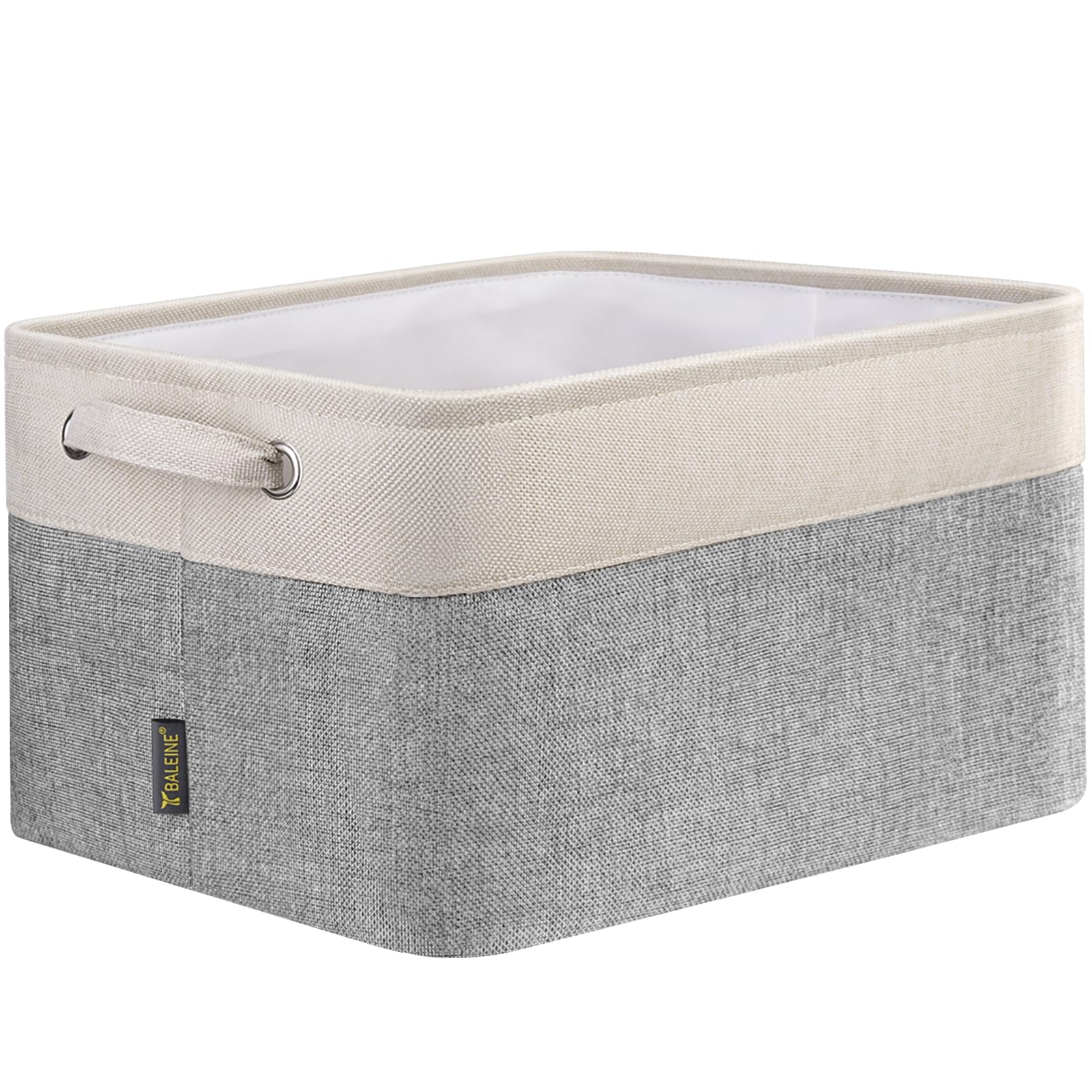 BALEINE 1 Pack Fabric Closet Storage Bins for Shelves, Linen Closet Organizers and Storage, Decorative Baskets for Organizing, Shelf, Clothes, Home, Office (Grey, 12"x8"x8")