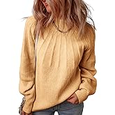 Dokotoo Women‘s Turtleneck Oversized Sweaters Long Sleeve Pullover Knit Mock Neck Tops
