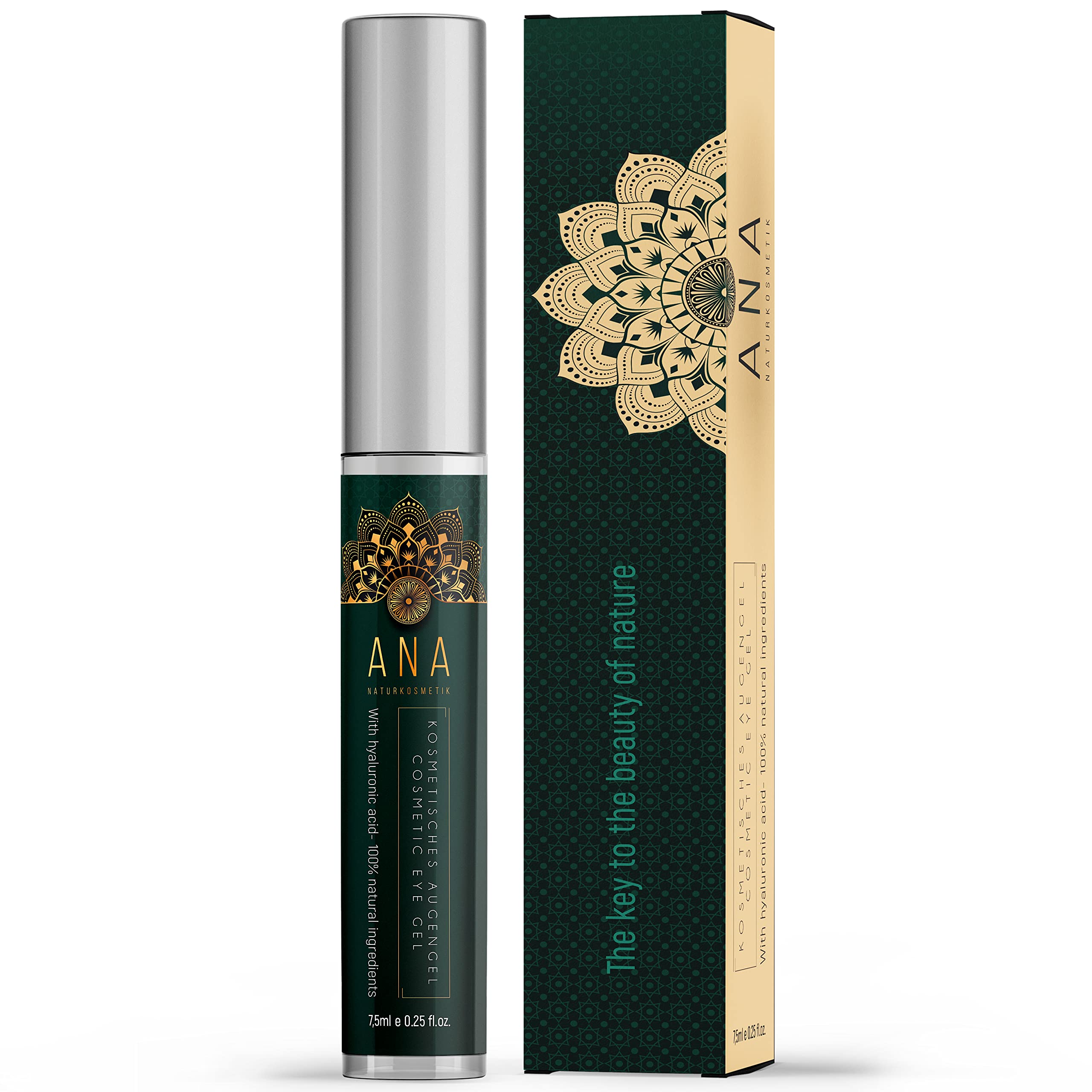 Anti-Ageing Hyaluronic Eye Gel - For Filling Small Wrinkles - Instant Effect - Organic Eye Gel with Hyaluronic - 7.5 ml - ANA Natural Cosmetics Made in Germany