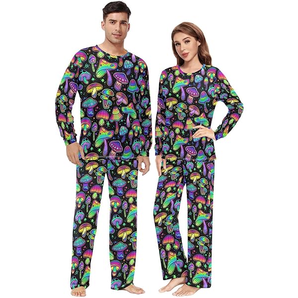 JHKKU Retro 80s 90s Pajama Set for Men's & Women's Soft Comfy