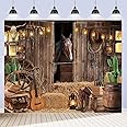 Western Decorations Western Cowboy Backdrop 10x8ft - Wild West Photo Background For Parties & Photography Photo Studio Backdrop