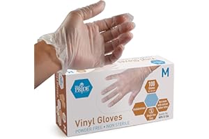 MED PRIDE MedPride General Purpose Powder-Free Vinyl Gloves, Medium, Box/100