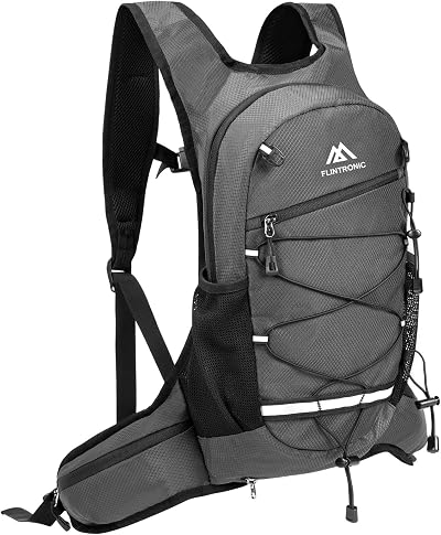Flintronic 8L Lightweight Breathable Bike Backpack Grey Hydration Compatible