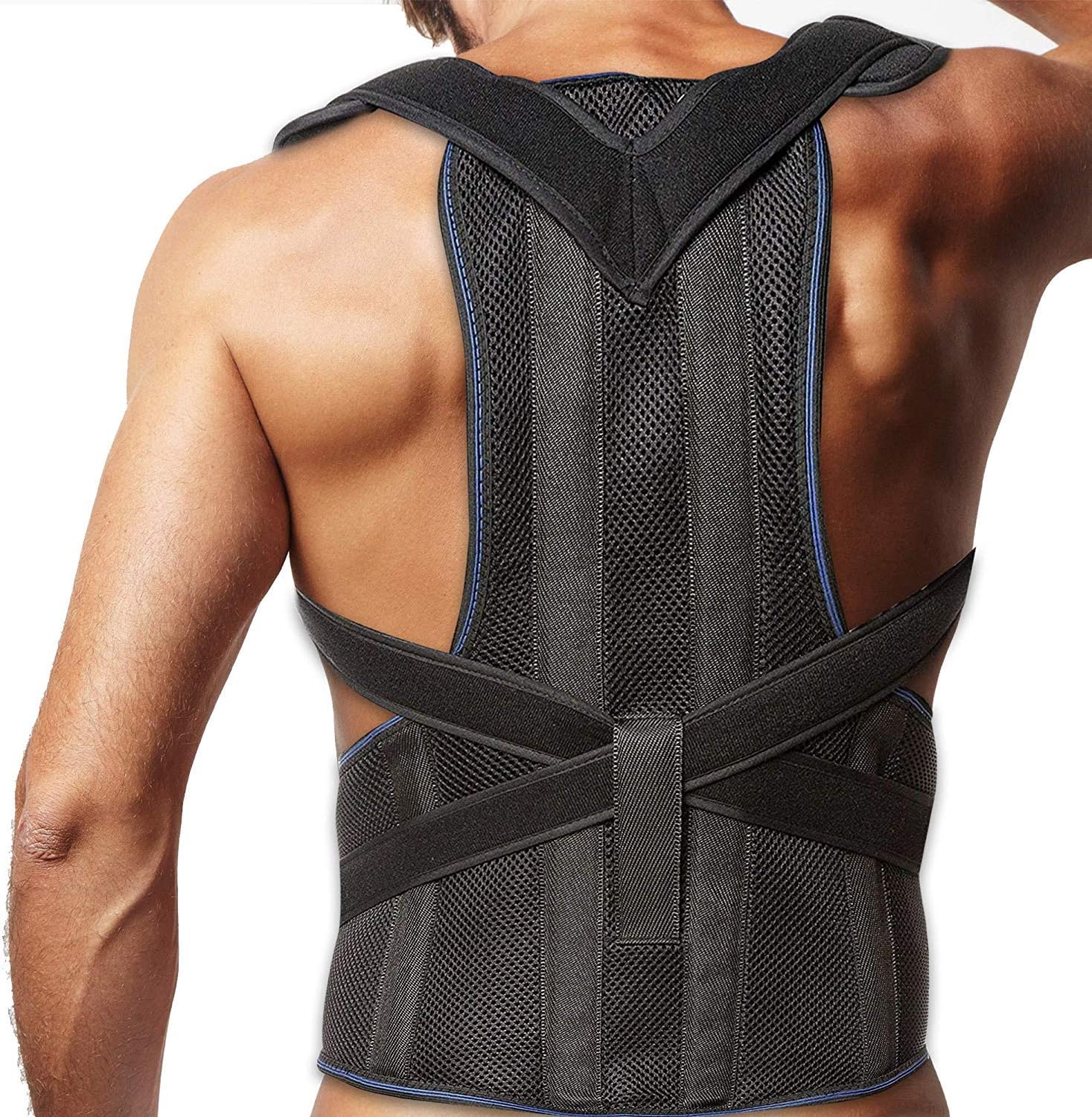 Medical Grade Posture Corrector Clavicle and Lower Back Support - Deluxe, Comfortable Back and Shoulder Brace for Men and Women - Medical Device to Improve Bad Posture, Hunchback, Aches & Pain