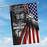 FLAGWIX Christian Patriot American Flags, One Nation Under God - 4th of July Decorations for Home, Outside, Indoor Outdoor Flag, House Flag 30x40 - Double Sided, Heavy Duty Canvas, Fade Resistant