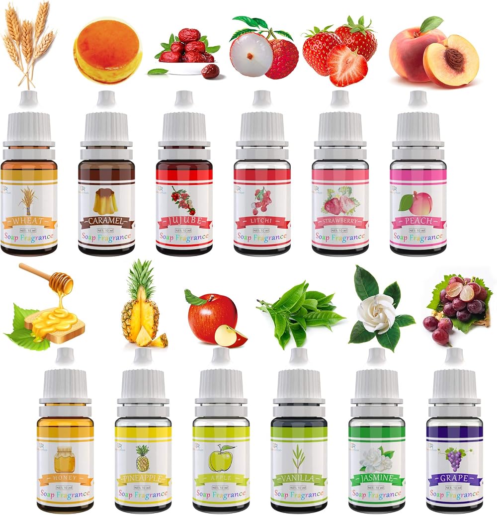 DecorRom Soap Fragrance Oil 12 Scents Set 10ml Bath Bomb Soap Making Supplies