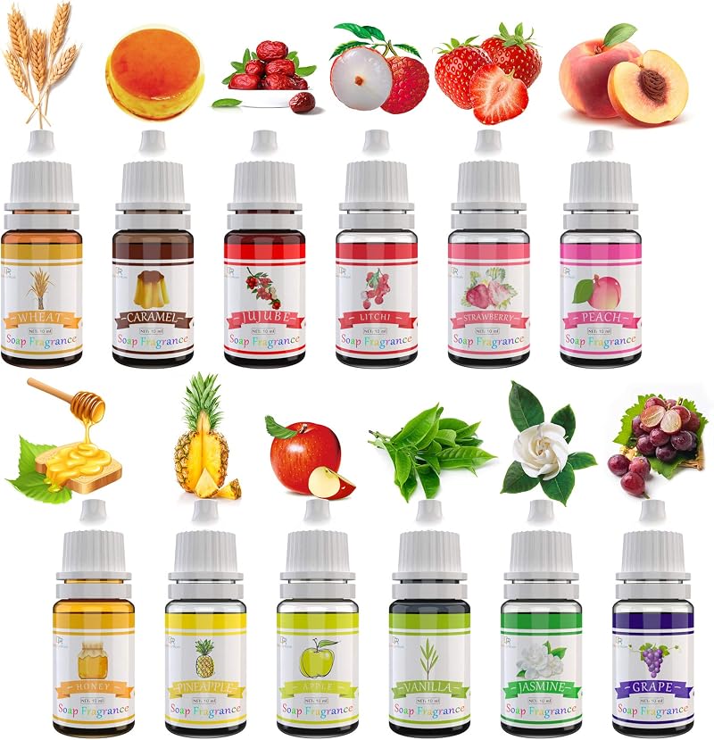 DecorRom Soap Fragrance Oil 12 Scents Set 10ml Bath Bomb Soap Making Supplies