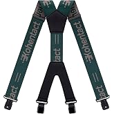 Kohentact Men&rsquo;s Industrial Strength Suspenders 2-Inch Wide X-Back Heavy Duty Braces Strong Metal Clips, Elastic Adjustable