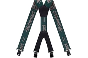 Men’s Industrial Strength Suspenders 2-Inch Wide X-Back Heavy Duty Braces Strong Metal Clips, Elastic Adjustable