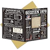 Qiyepbro Funny 50thBirthday Gifts, 1976 Birthday Cards for Women, Men, Husband and Wife, 50th Birthday Card Gift for Mom, Dad, Large 50th Birthday Party Decorations for Friends Family