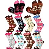 ShinyMatch 8 Pairs Funny Baking Socks for Women Novelty Baker Cotton Crew Socks Baking Lover Gifts for Mom Bakers Pastry Chef