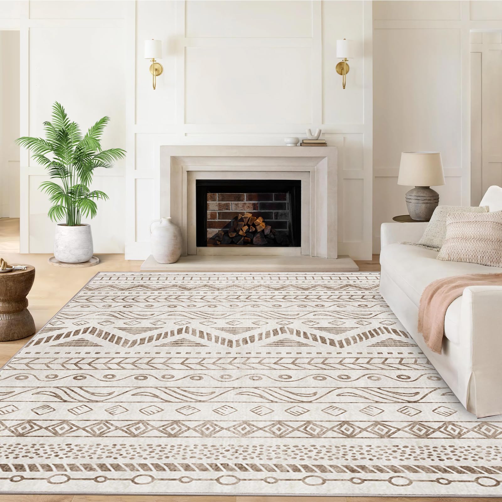 Photo 1 of RUGY HOME 5’x7’ Area Rugs for Living Room Non Slip Low Pile Area Rugs Foldable Washable Area Rug for Bedroom Dining Table Office